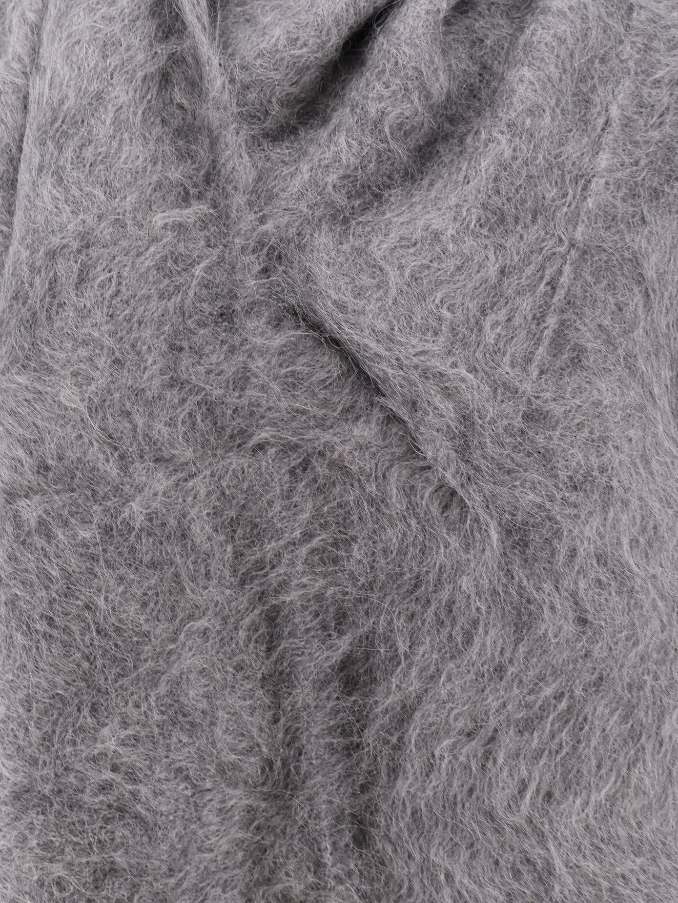Draped-scarf alpaca blend sweater