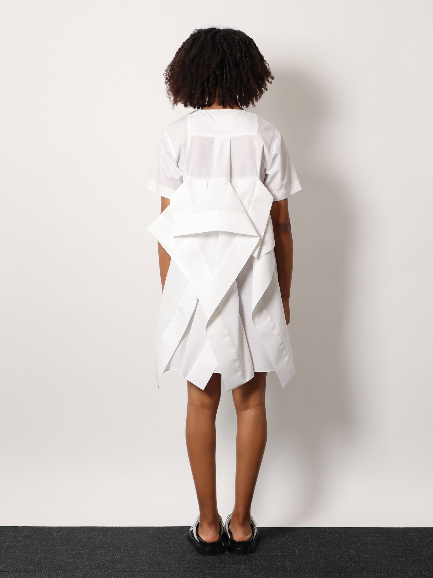 Draped Cotton Inserts Dress