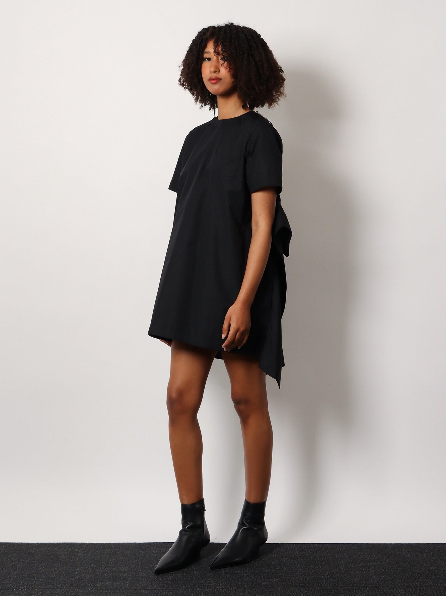 Draped Cotton Inserts Dress