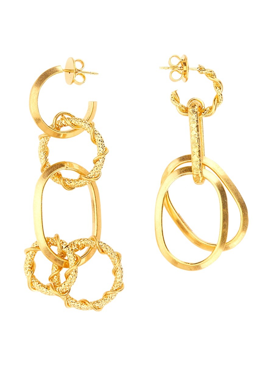EARRING WITH CHAIN RINGS
