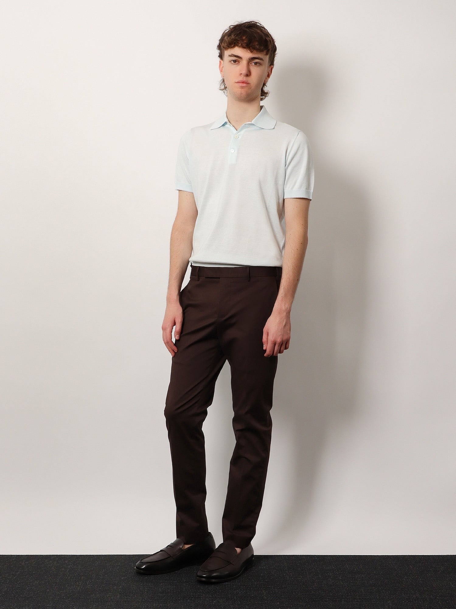 Edge stretch cotton trousers