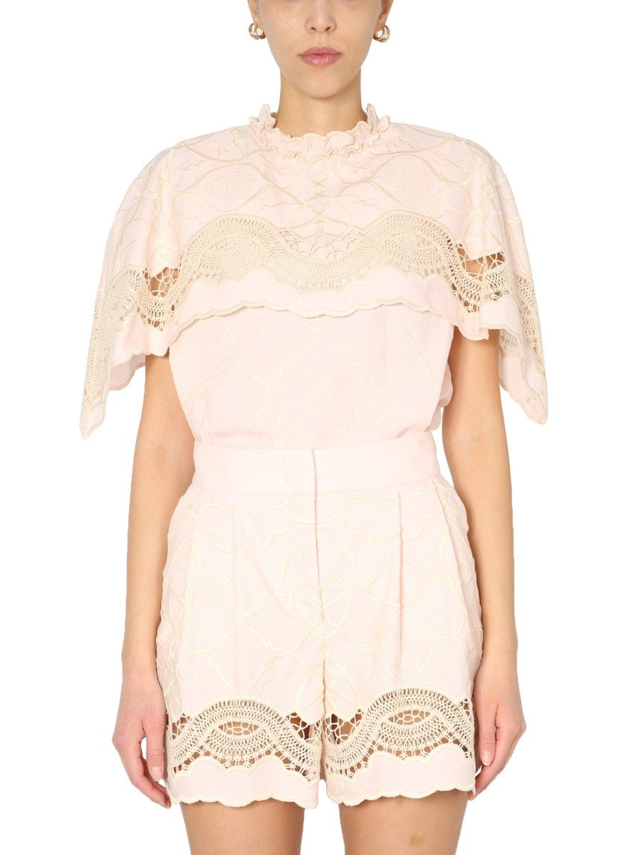 EMBROIDERED CAPE TOP | Basement 88