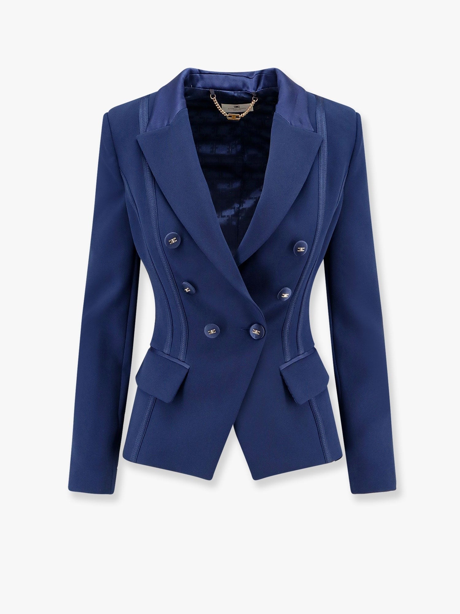 Essentials blazer with shoulder pads and covered buttons