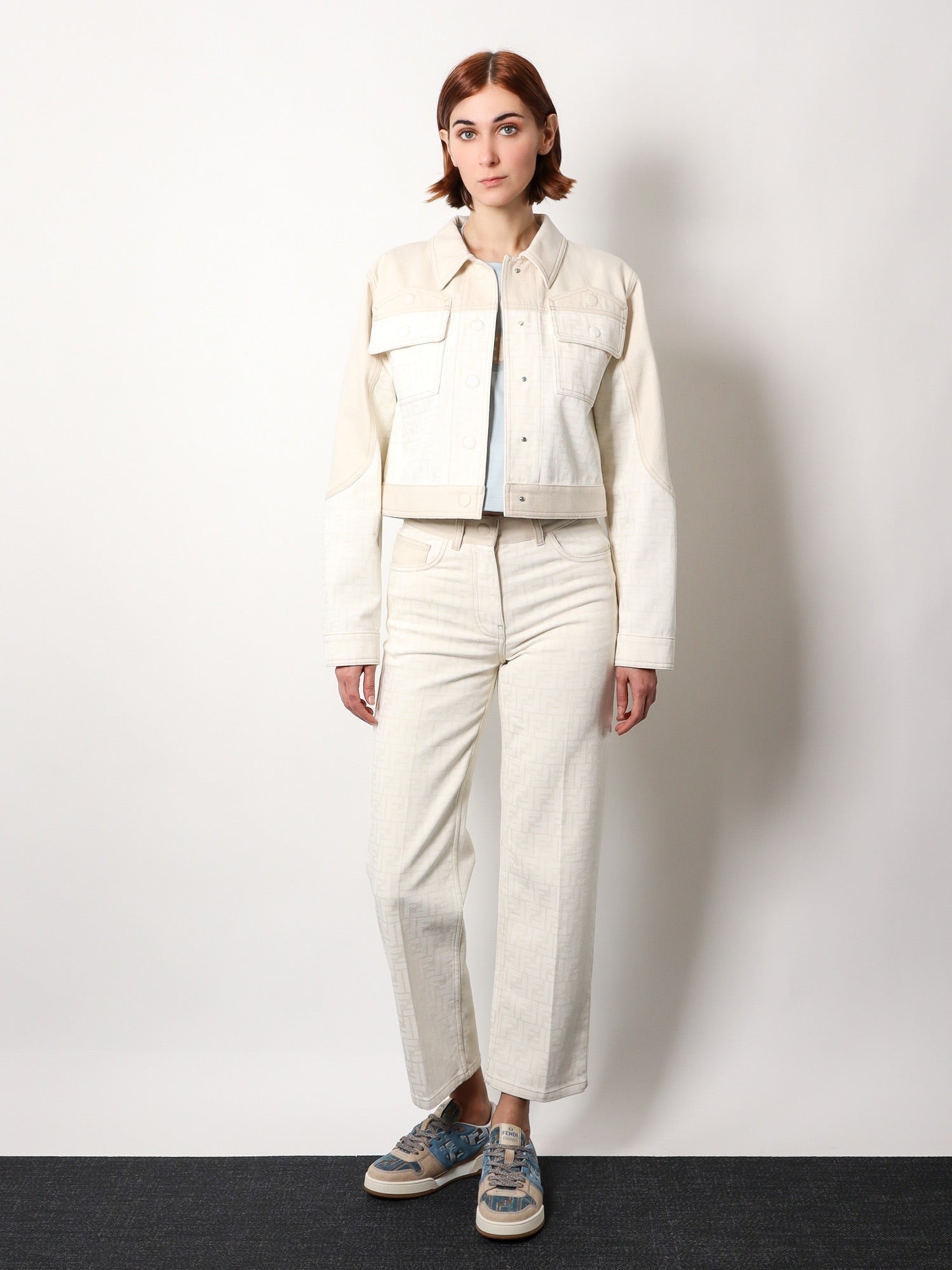 Ff off white denim trouser