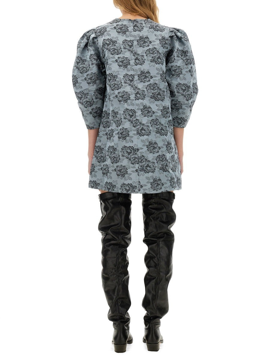 FLORAL JACQUARD MINI DRESS