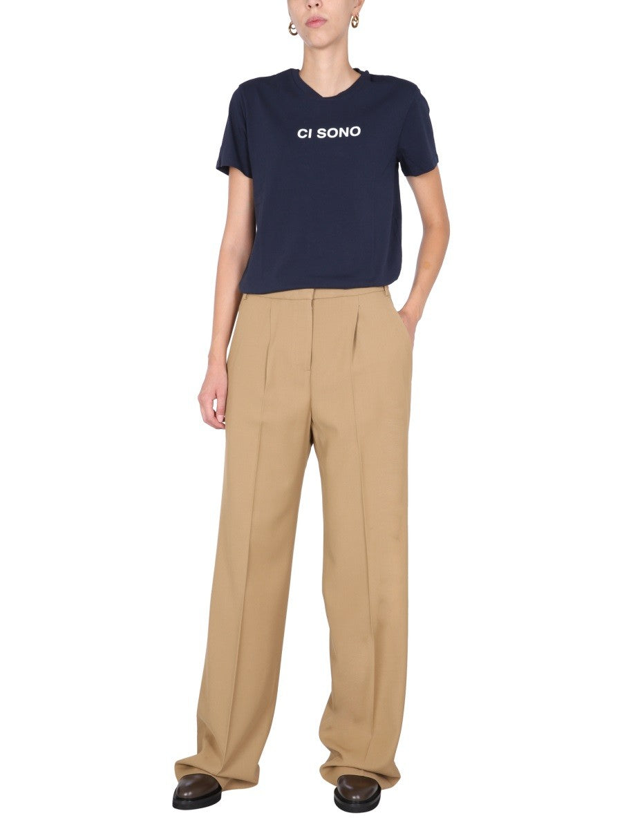 Front Button Zip GABARDINE TROUSERS