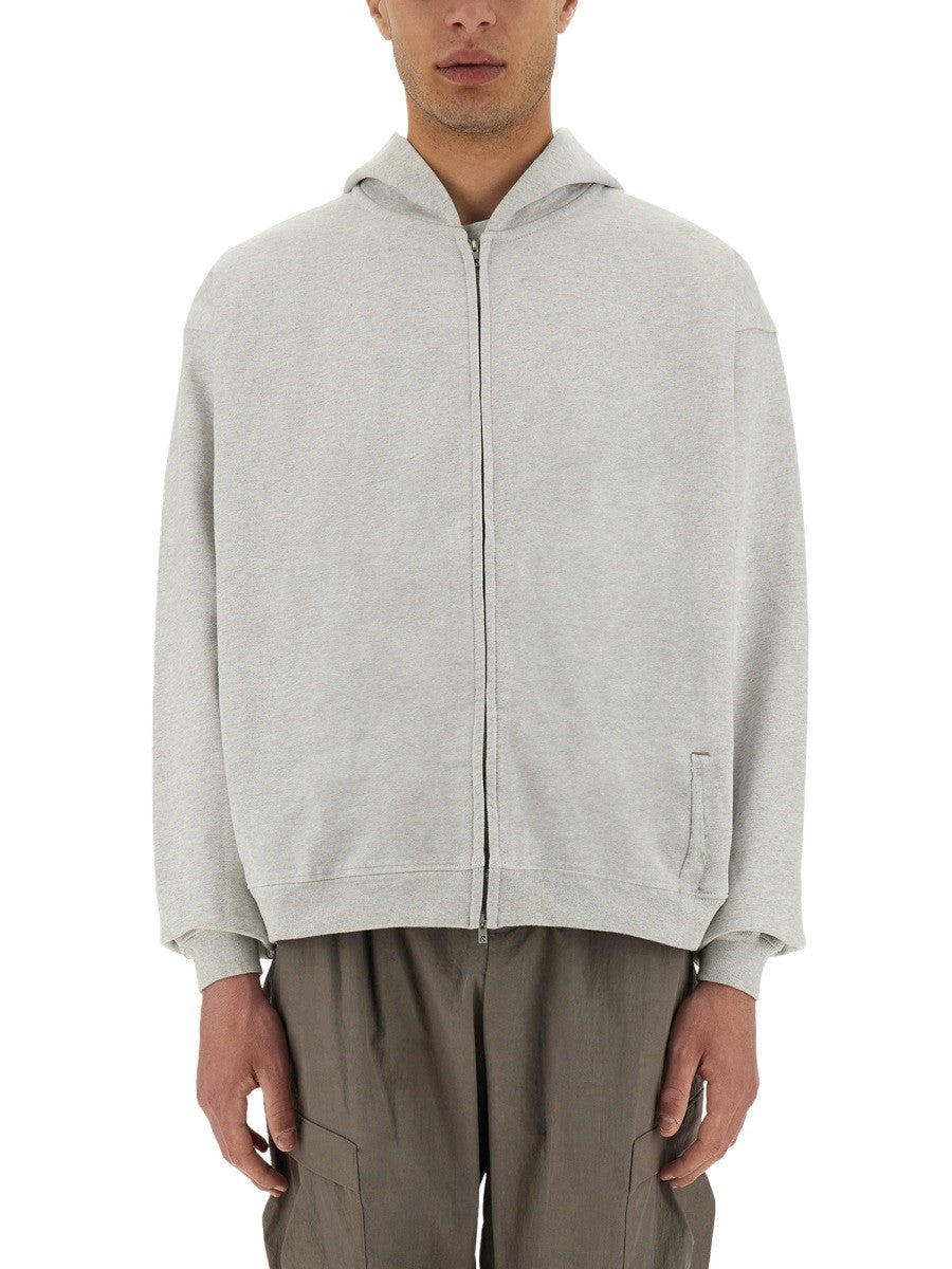 INITIAL HOODED AND ZIPPERED SWEATSHIRT
