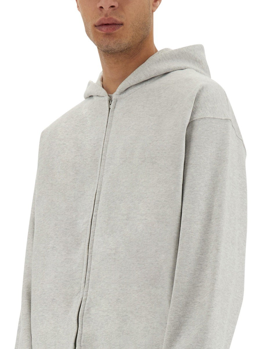 INITIAL HOODED AND ZIPPERED SWEATSHIRT