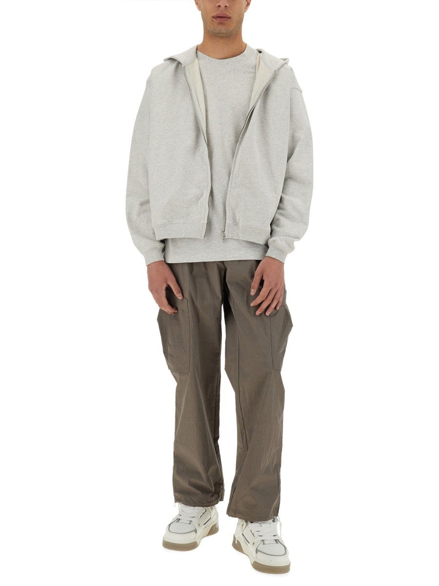 INITIAL HOODED AND ZIPPERED SWEATSHIRT