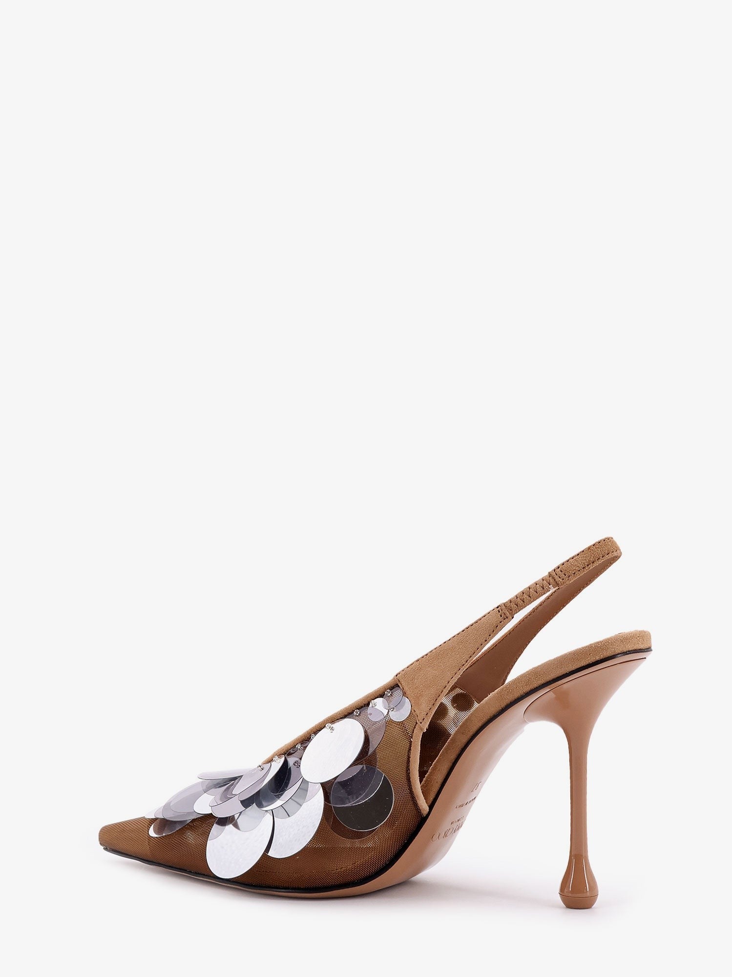 Isa 95 mesh and sequins slingback décolleté
