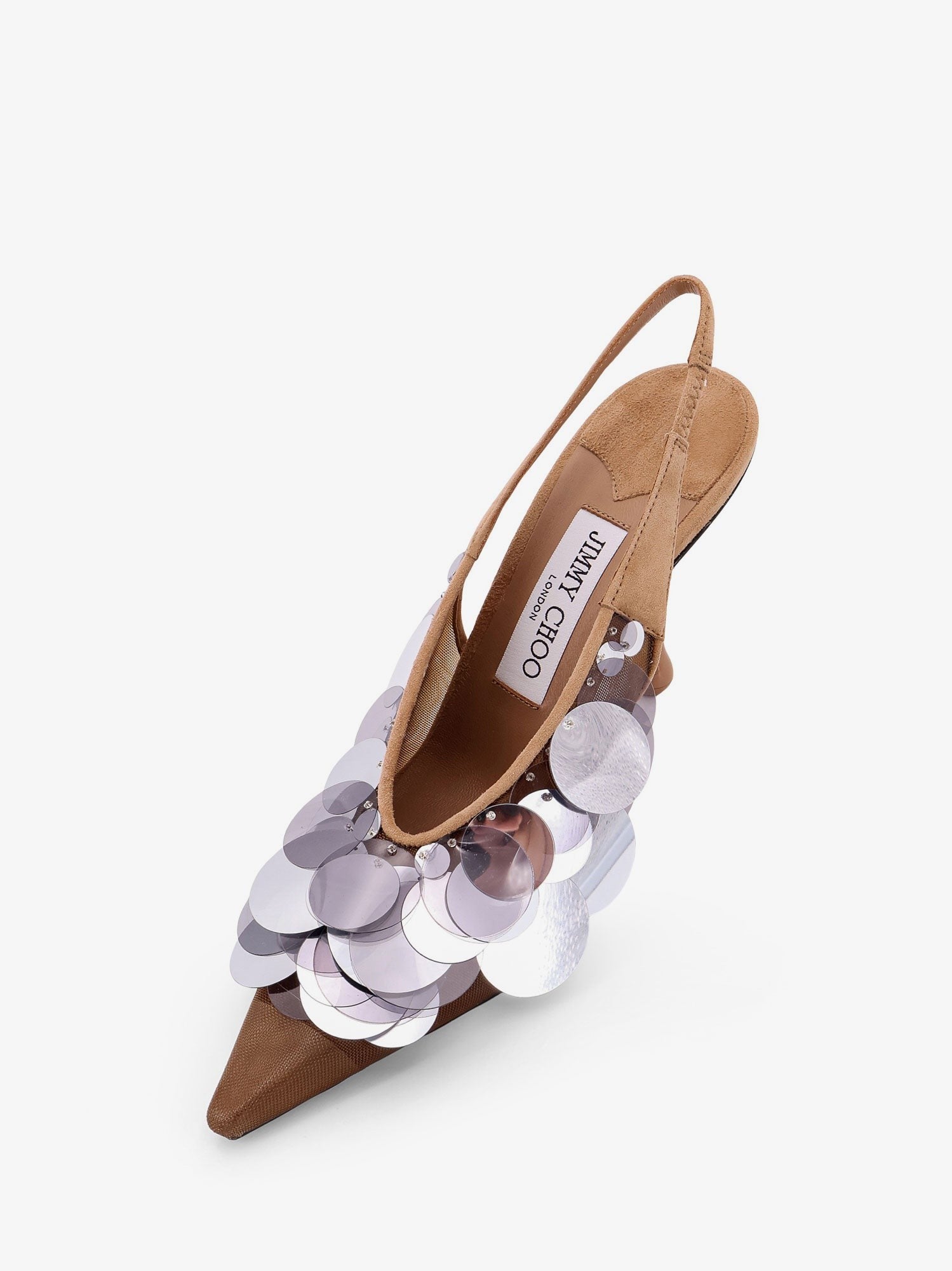 Isa 95 mesh and sequins slingback décolleté