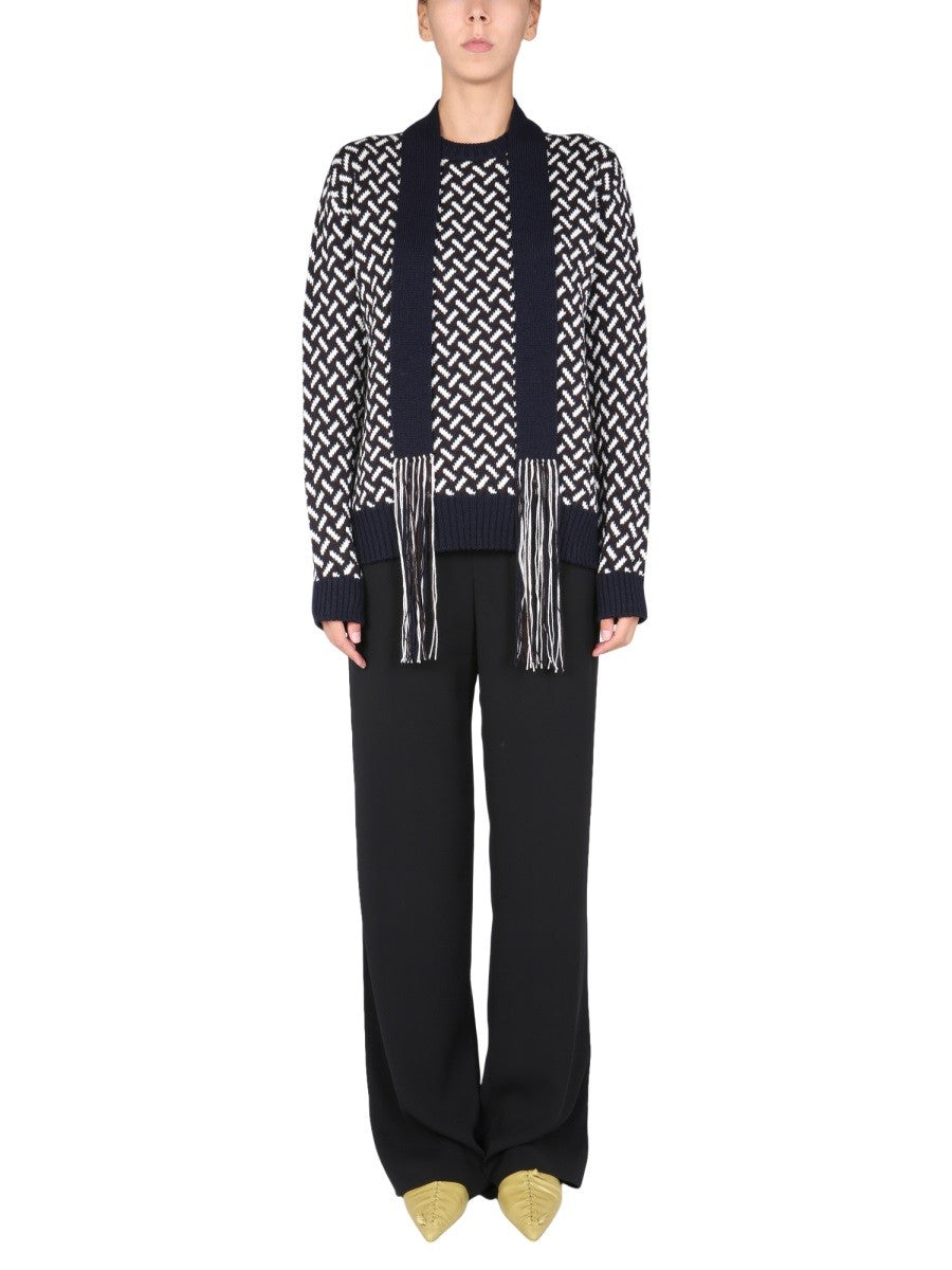 Crew Neck Jacquard Sweater