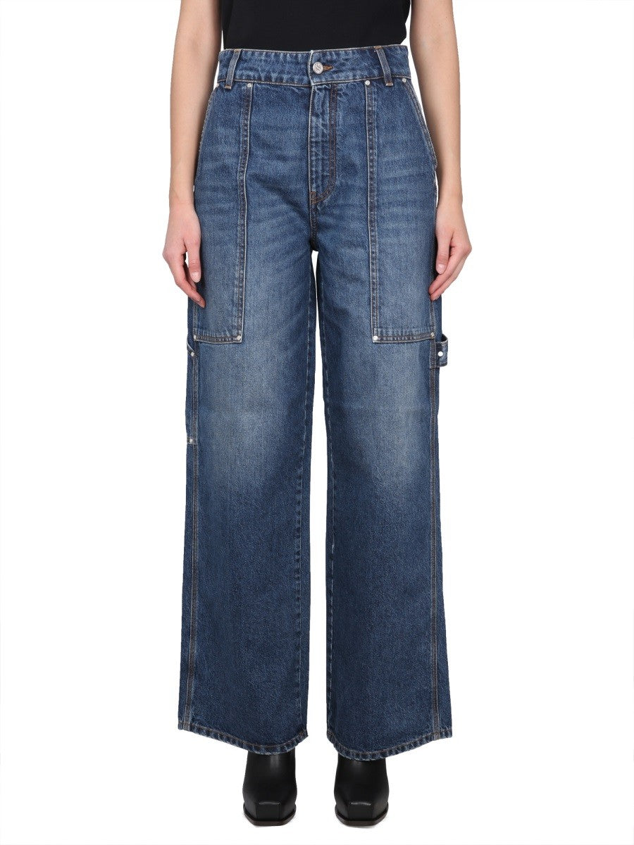 Button Closure Jeans Workwear