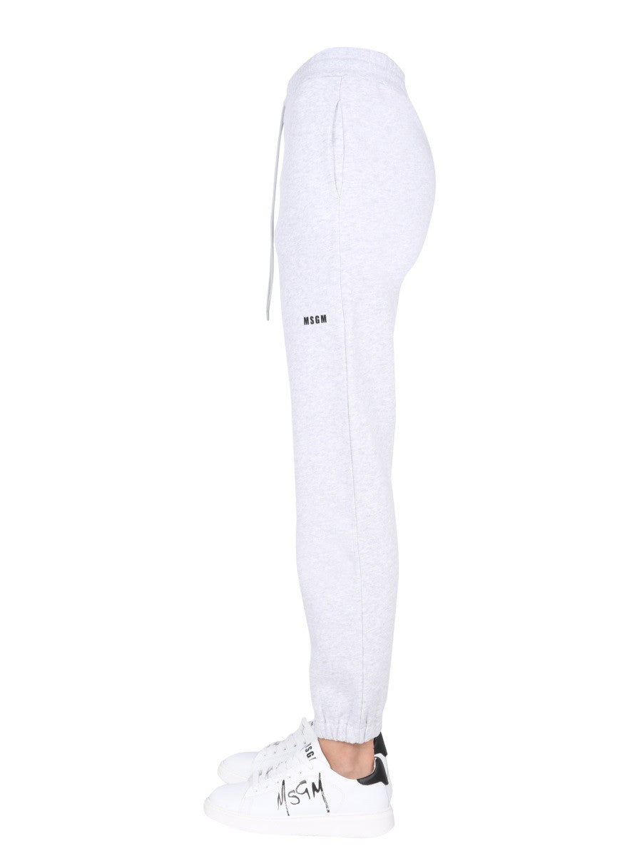 Elastic Waist Jogging Pants With Logo Print