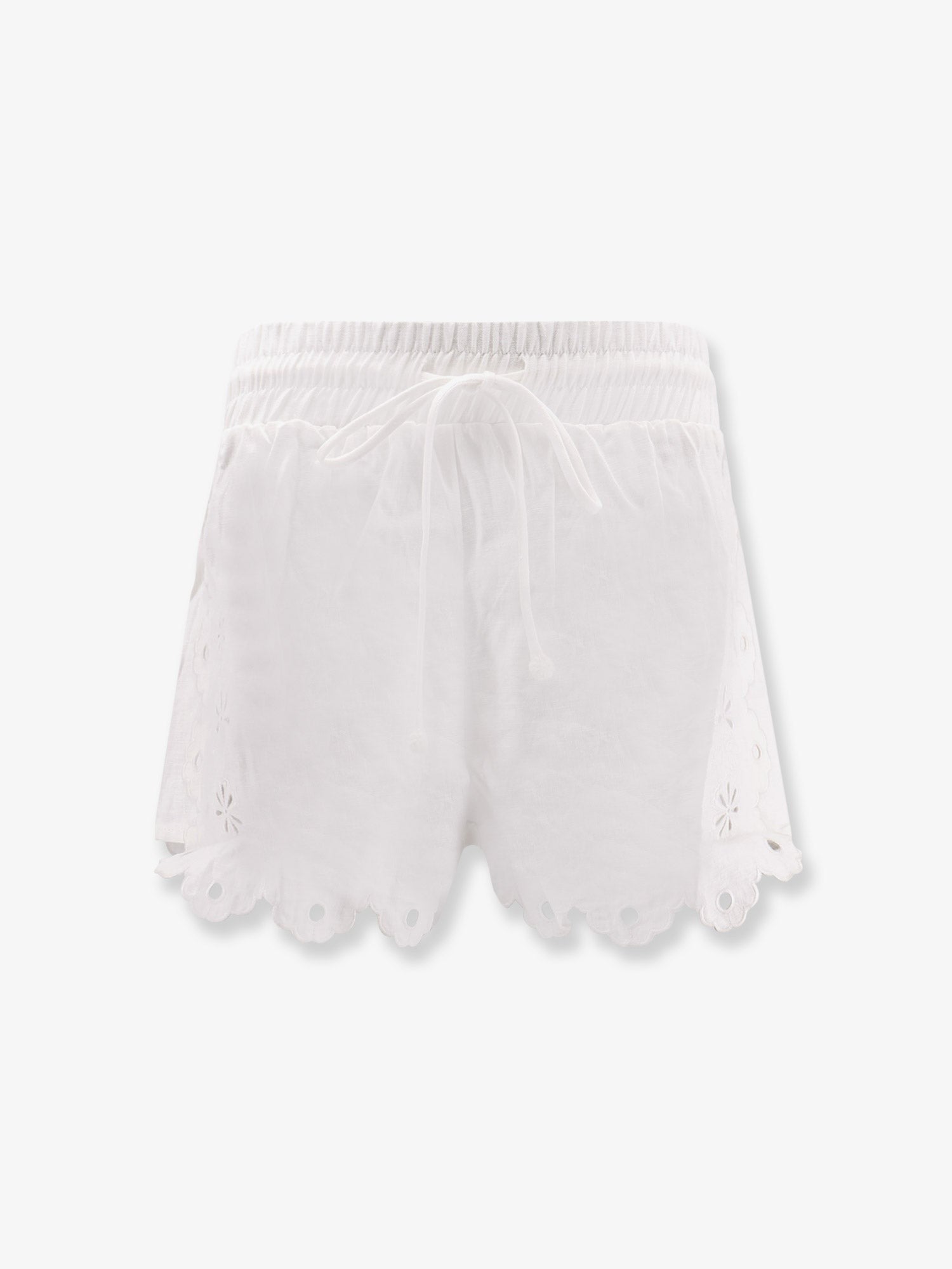 Linen perforated shorts