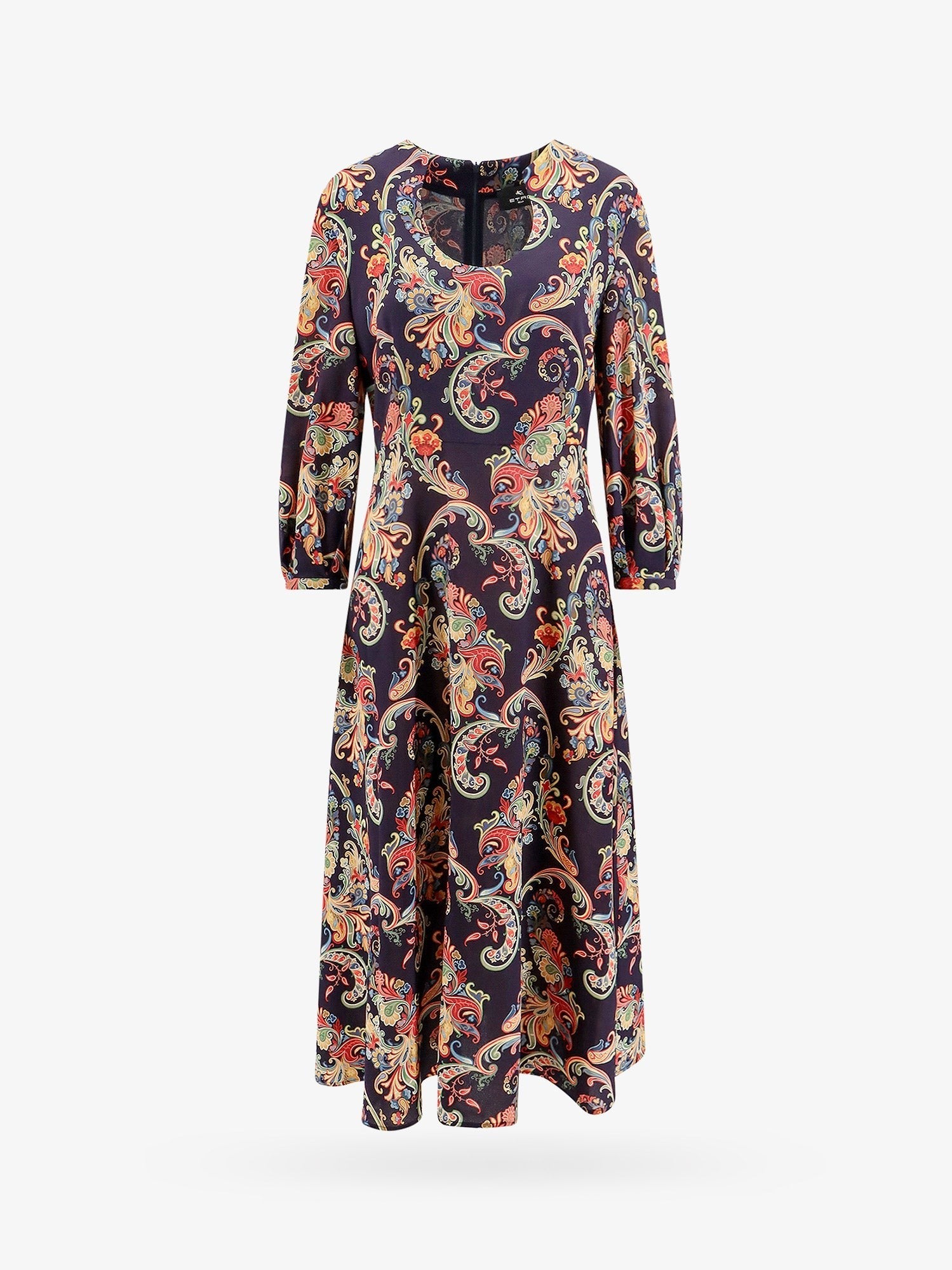 Long Dress With Multicolor Floral Print