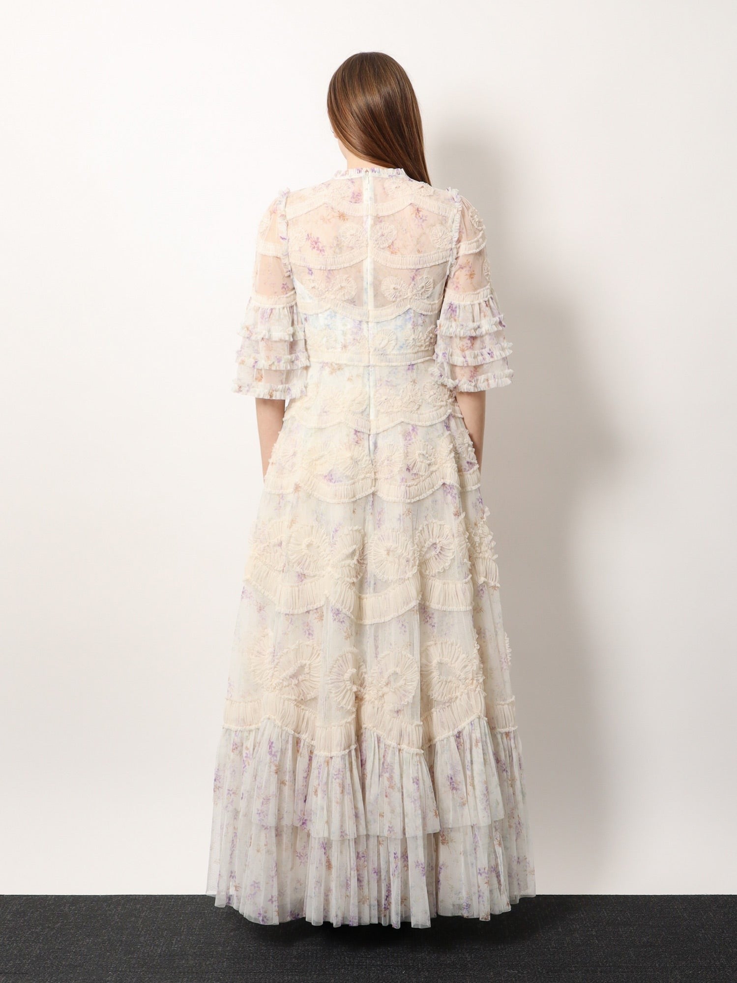 Long dress with multicolor motif