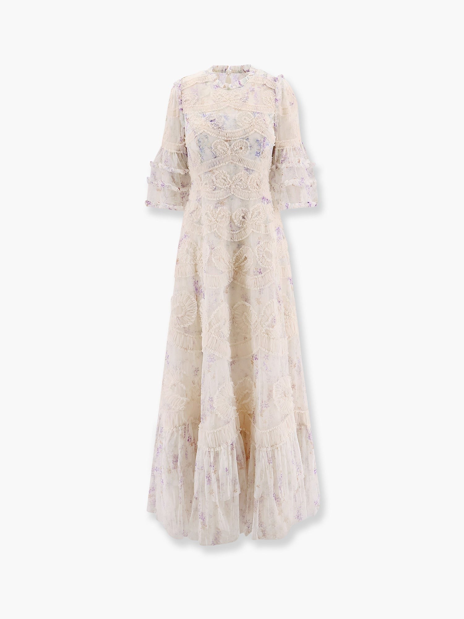 Long dress with multicolor motif