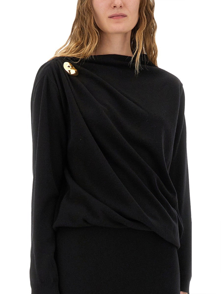 MIDI DRESS WITH GOLD DETAIL