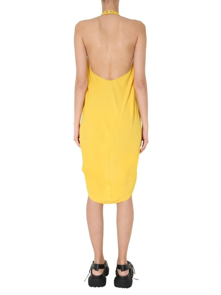 Deep Back Neckline MIDI DRESS
