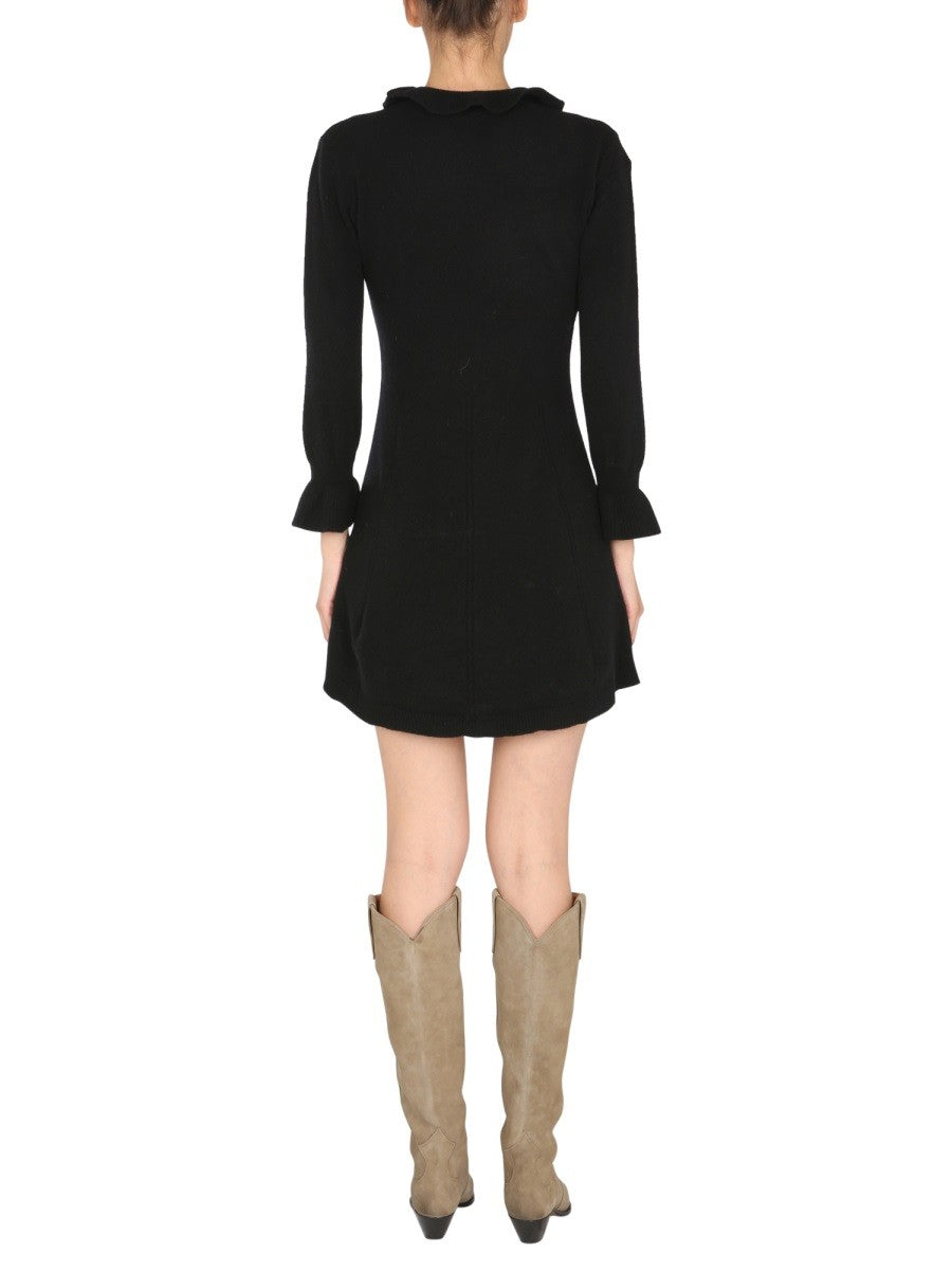 High Neck Ruffle Mini Dress
