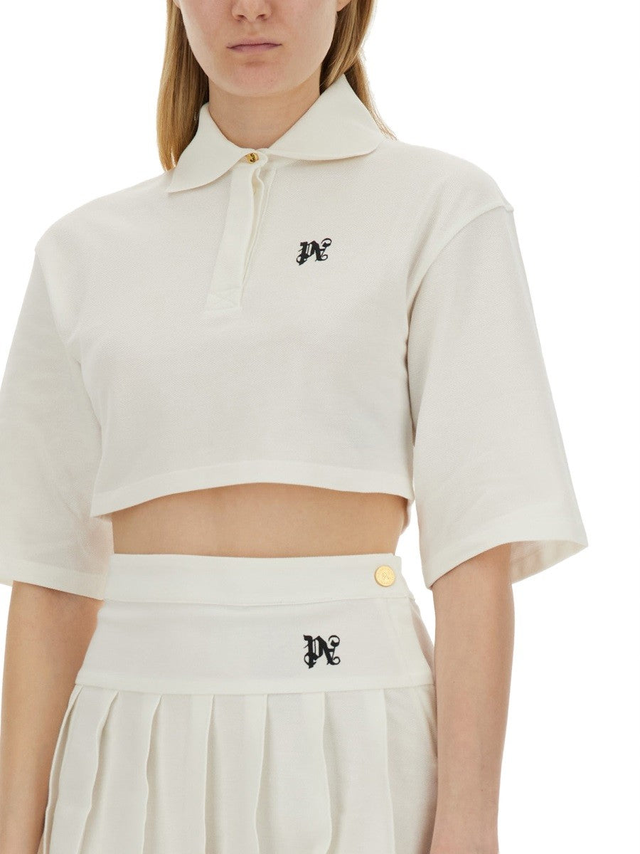 MONOGRAM CROPPED POLO SHIRT