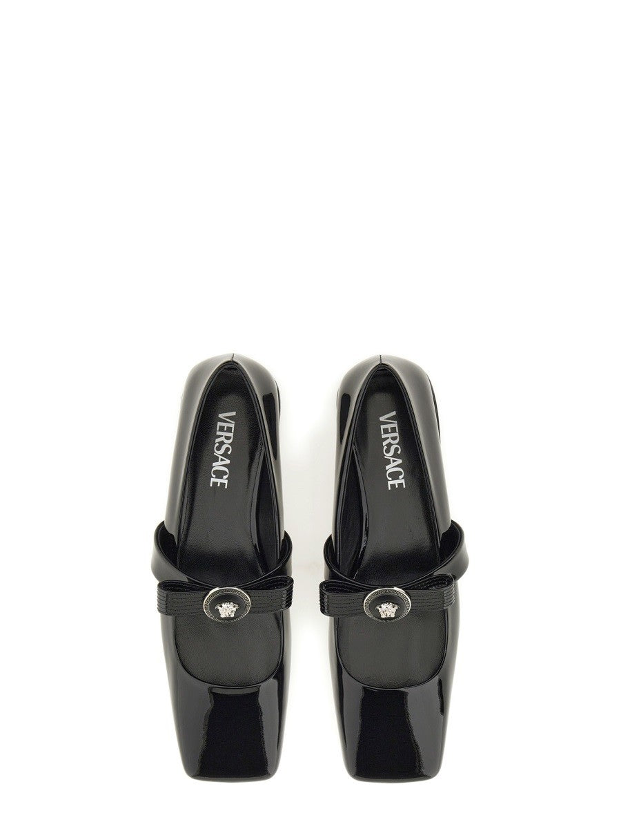 BALLERINES EN CUIR VERNI GIANNI RIBBON