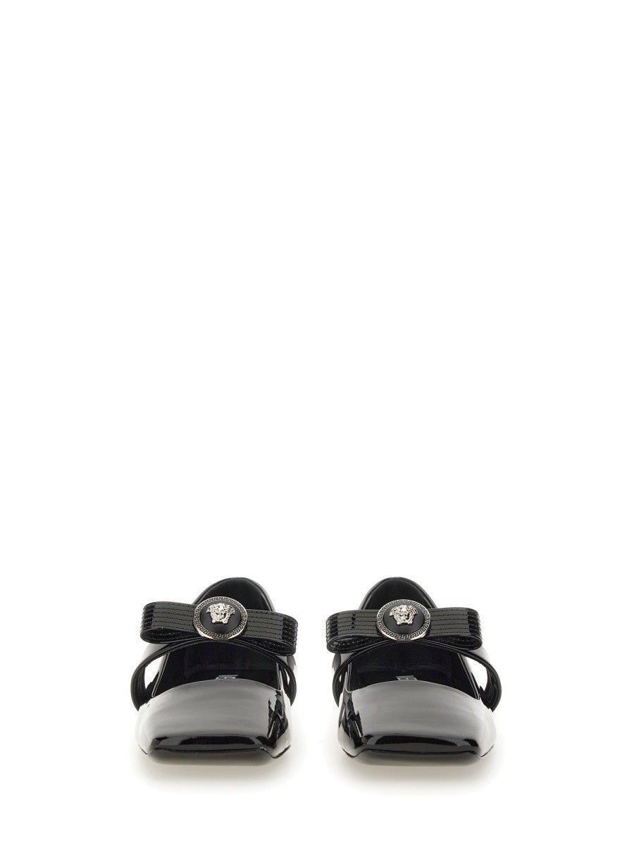 BALLERINES EN CUIR VERNI GIANNI RIBBON