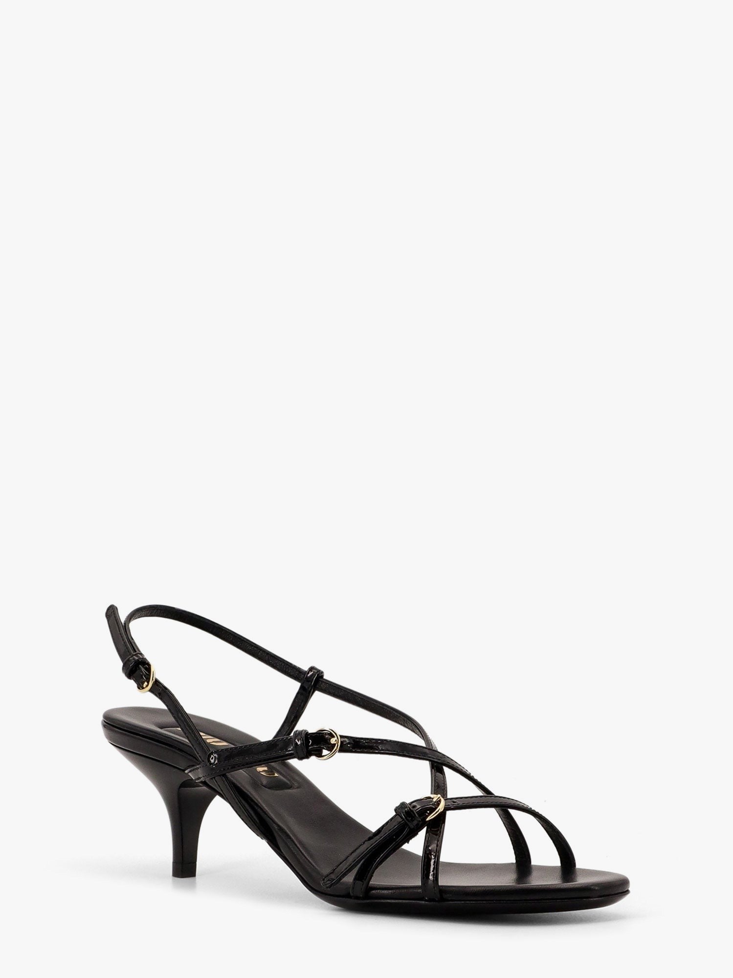 sandales en cuir verni