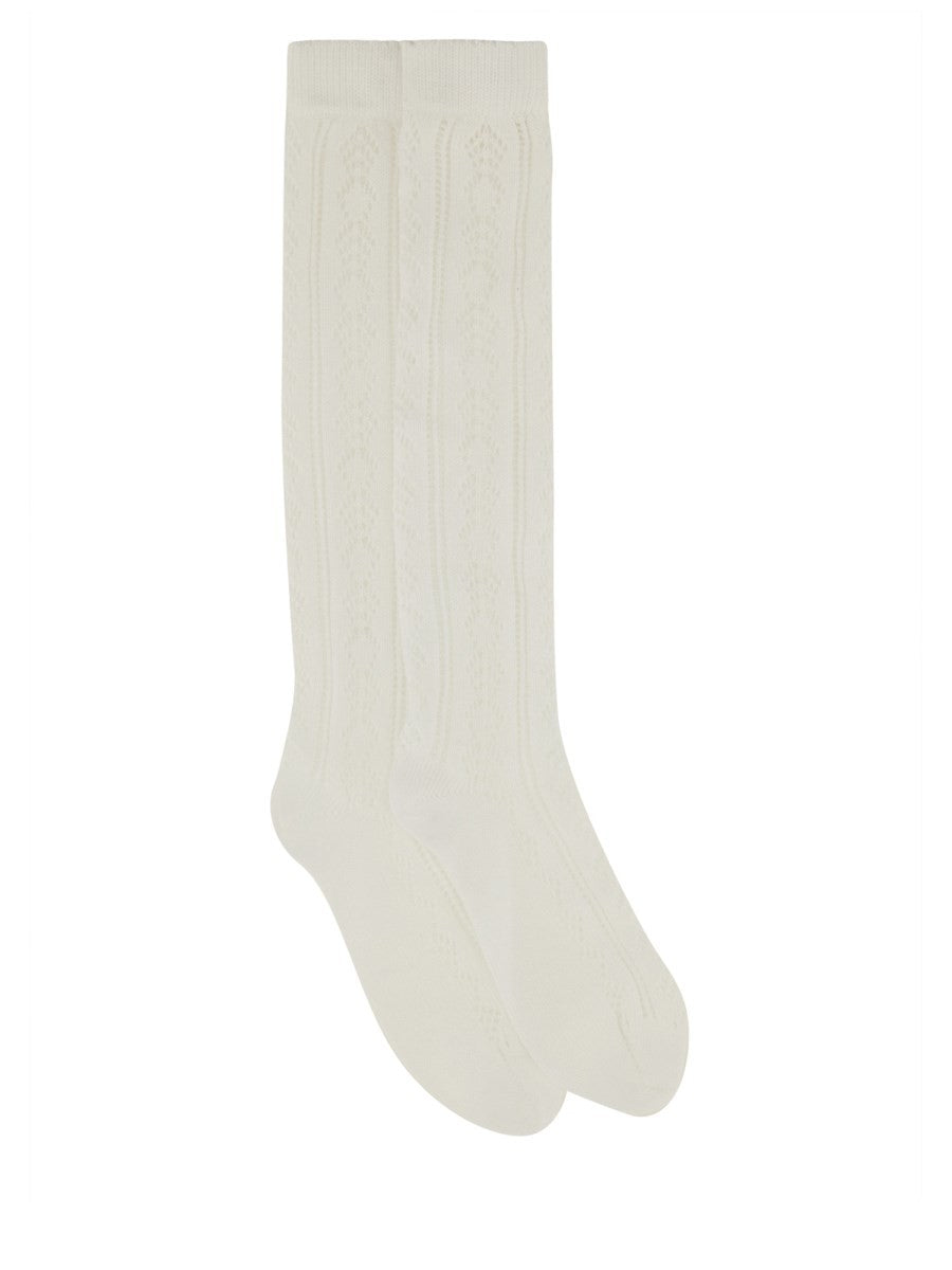 Chaussettes en coton perforé