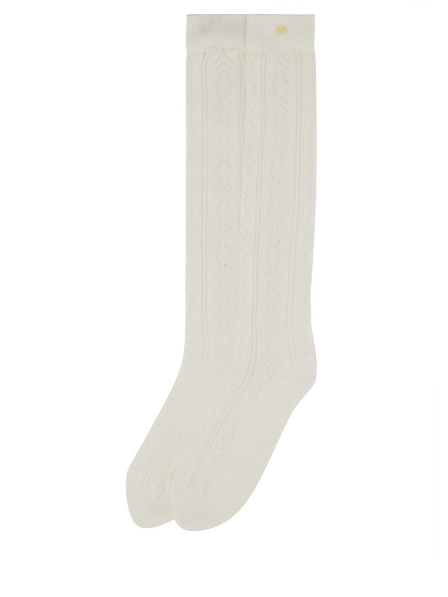 Chaussettes en coton perforé