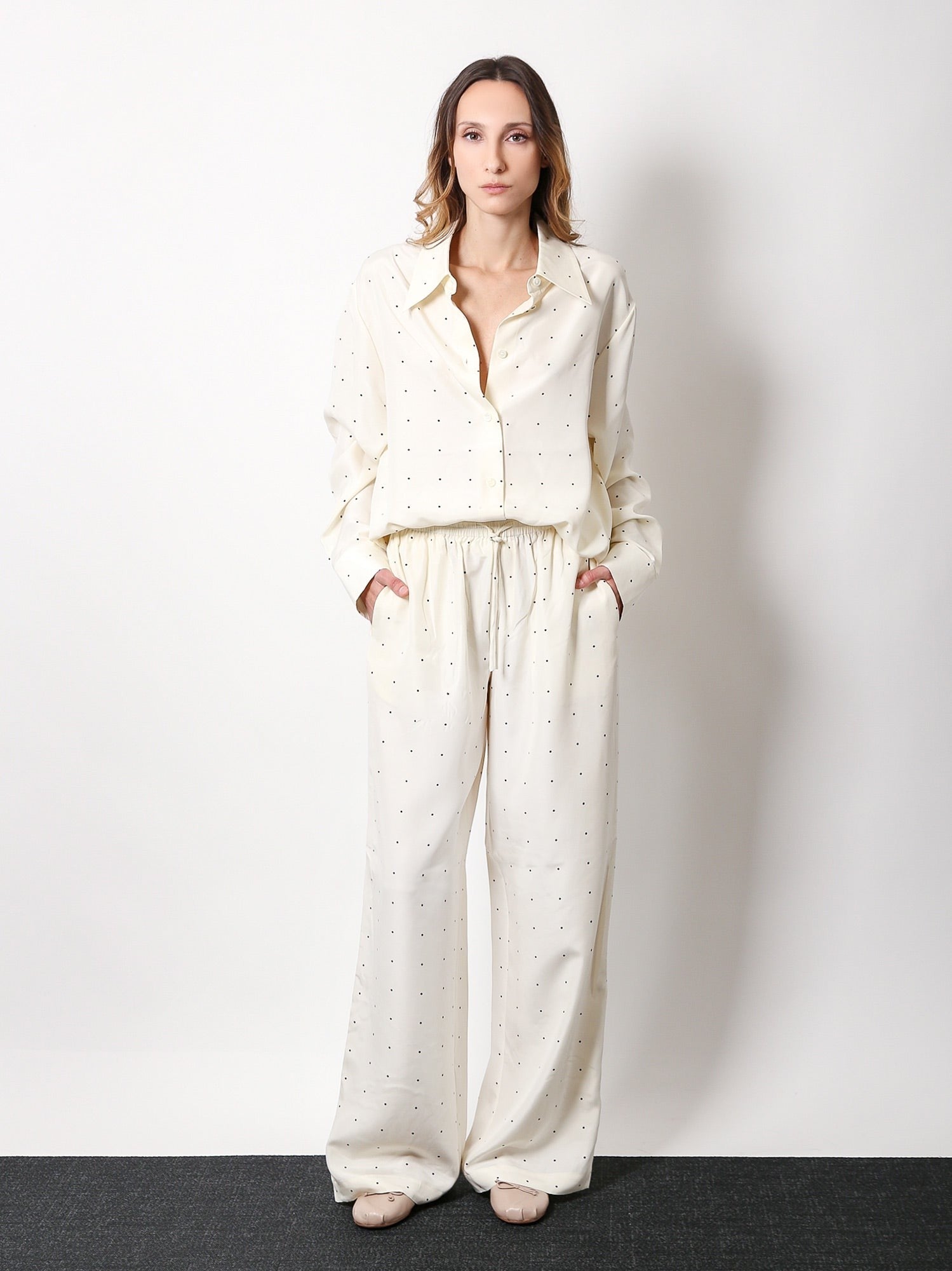 Polka-Dots Silk Trouser