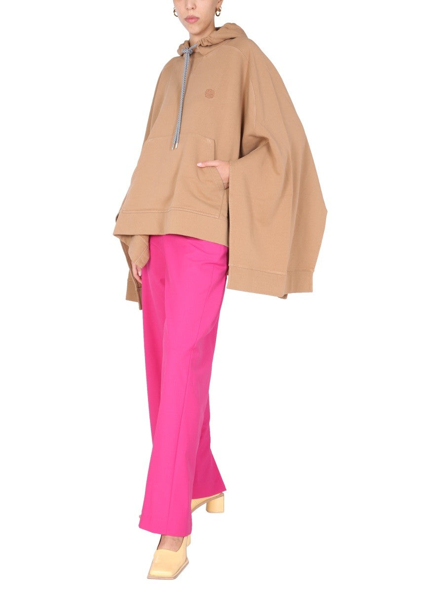 PONCHO SWEATSHIRT WITH EMBROIDERED LOGO | Basement 88