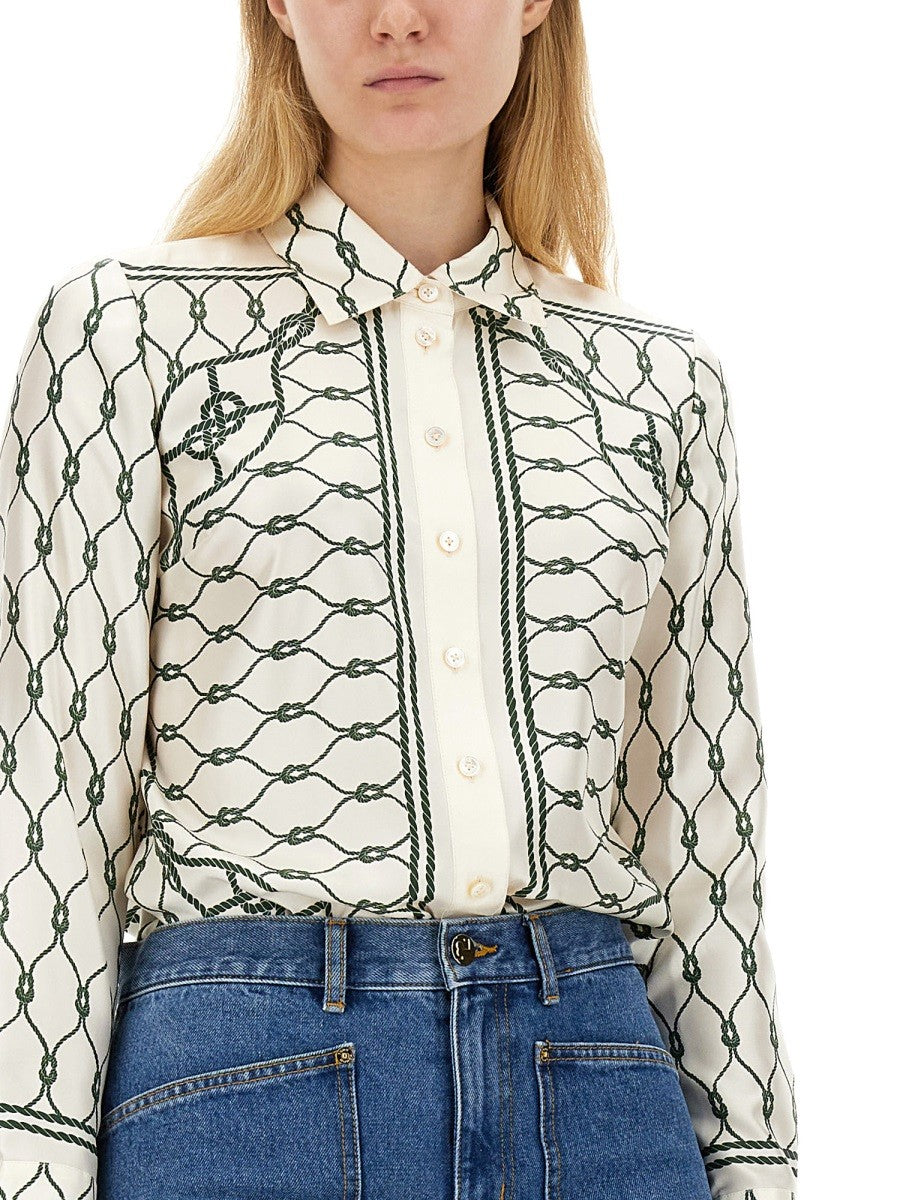 Printed Silk Twill Shirt