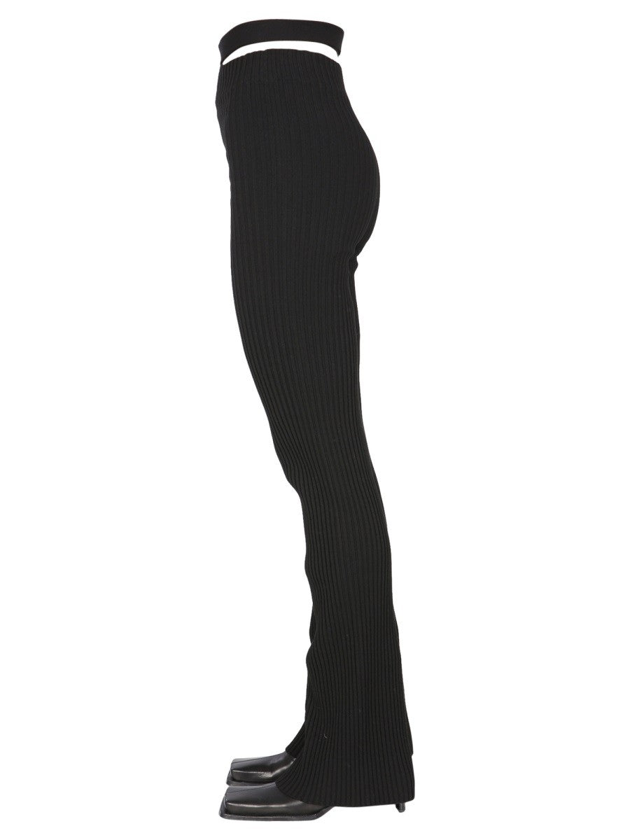 RIBBED TROUSERS WITH CUT OUT BELT | Basement 88