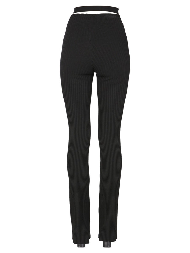 RIBBED TROUSERS WITH CUT OUT BELT | Basement 88