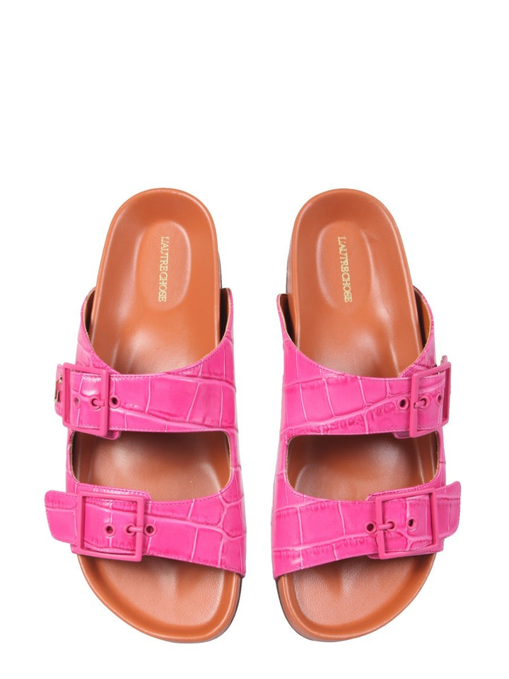 SANDALS WITH COCONUT PRINT LEATHER | Basement 88