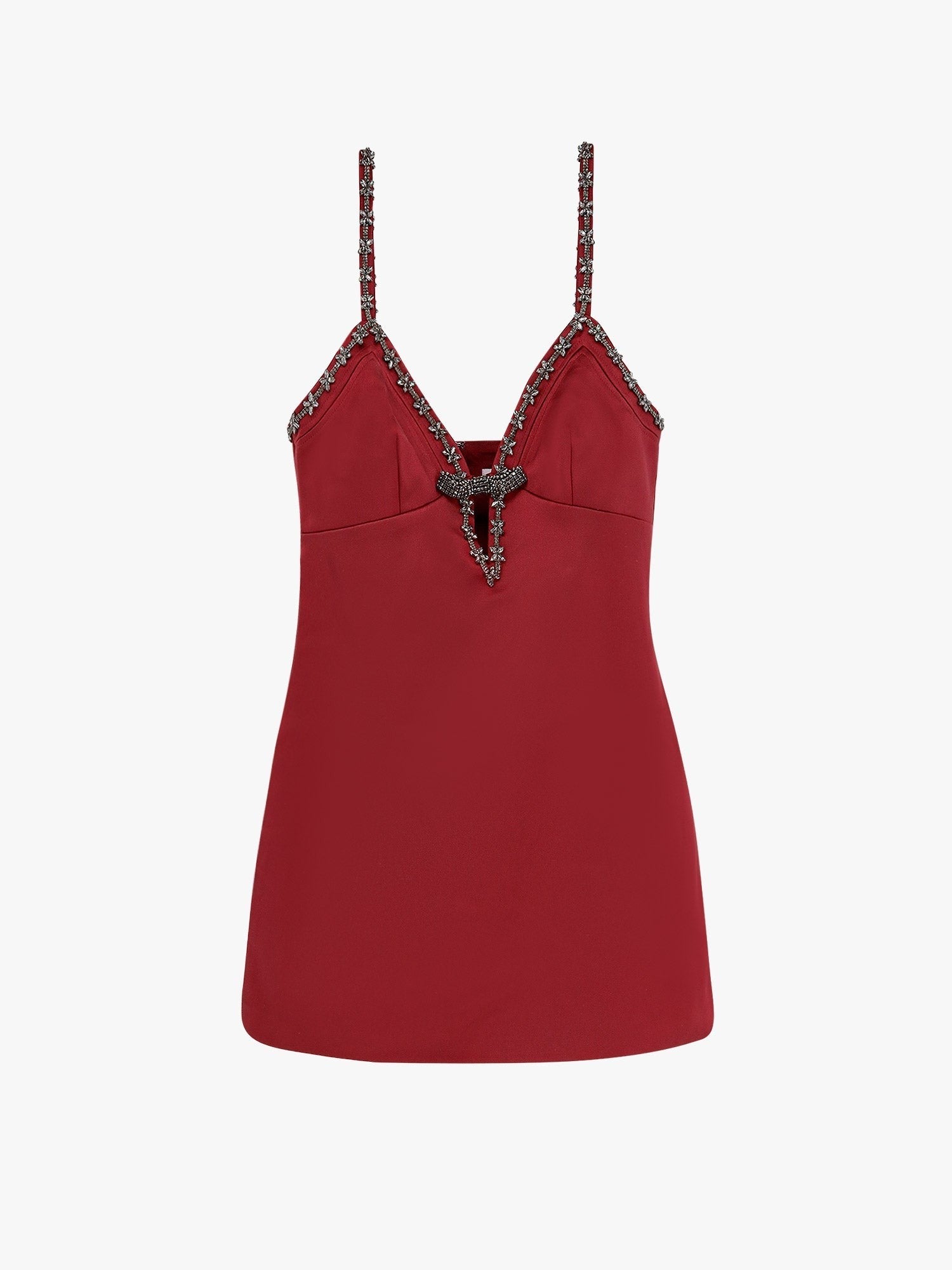 Satin Mini Dress With Jewel Details