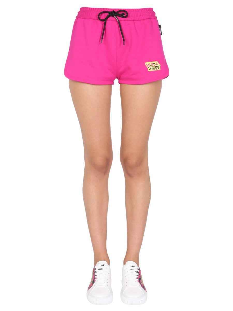 SHORTS WITH GREEK LOGO PATCH