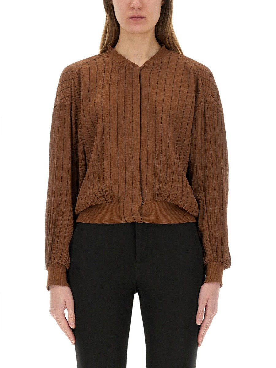 BLOUSON BOMBER EN SOIE
