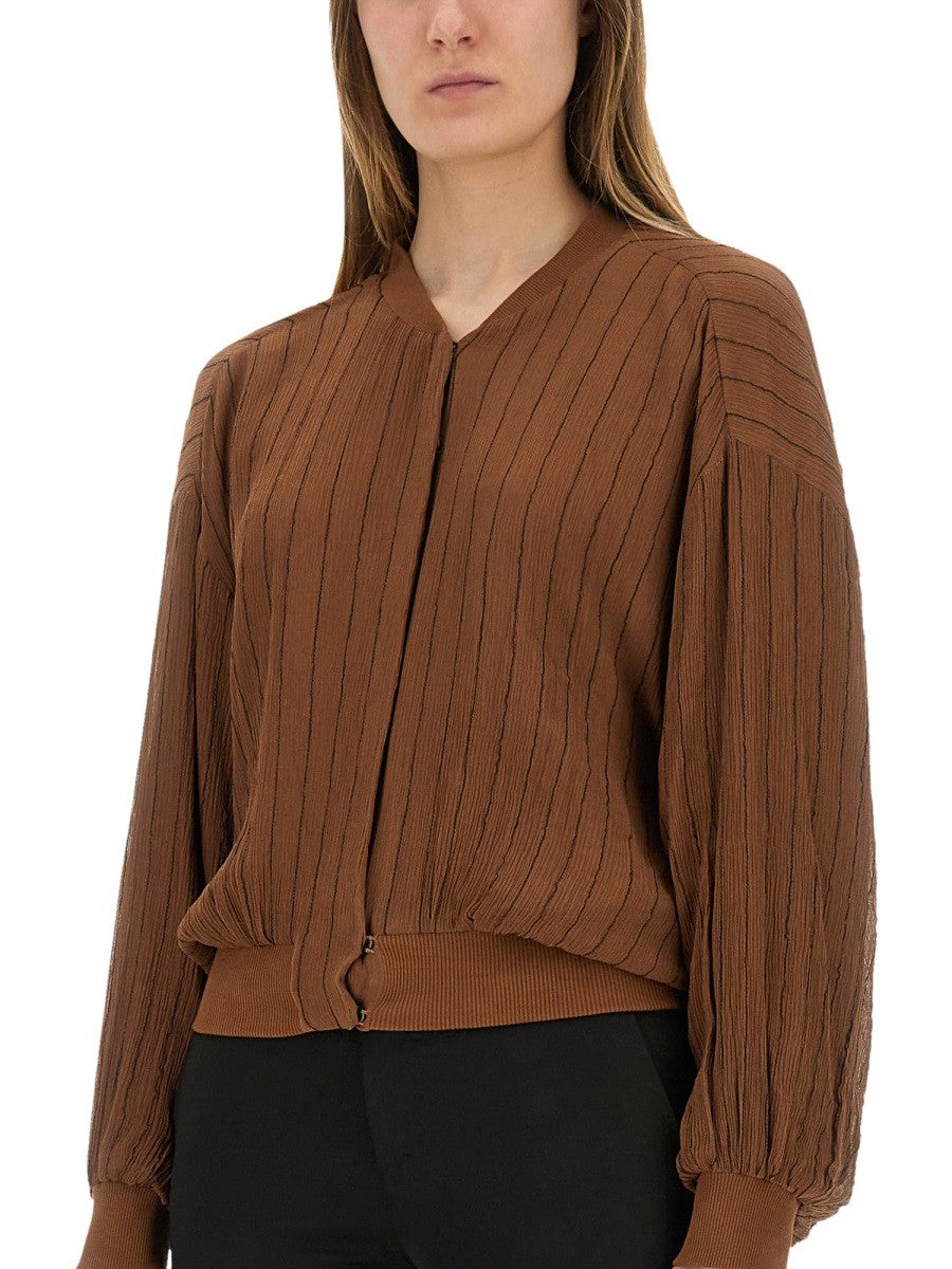 BLOUSON BOMBER EN SOIE