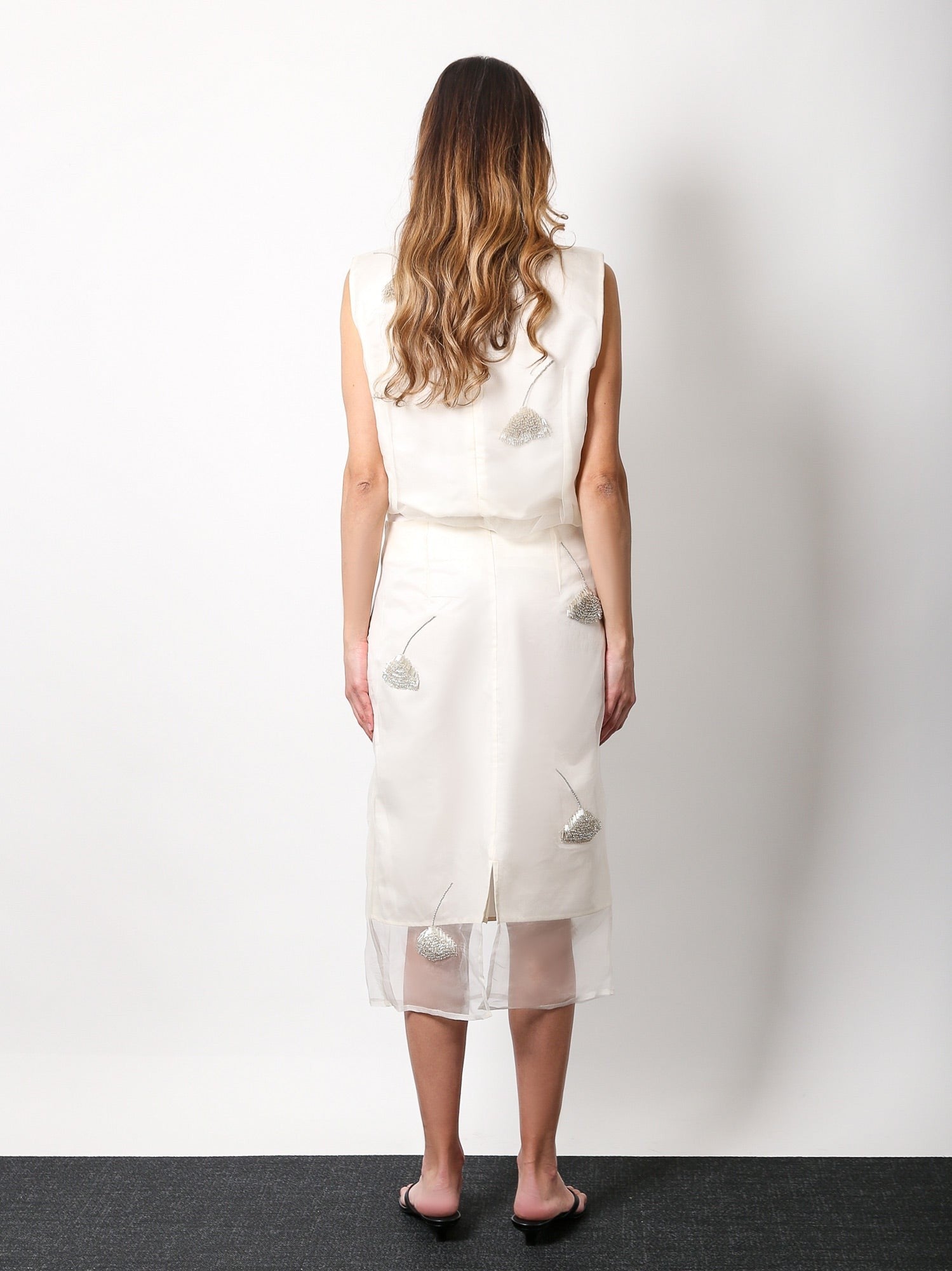 Silk skirt with jewel details