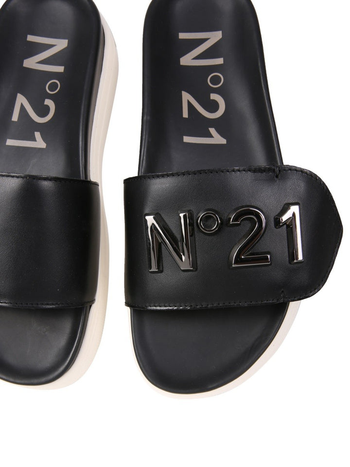 SLIDE SANDALS WITH LOGO | Basement 88