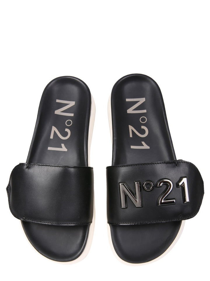 SLIDE SANDALS WITH LOGO | Basement 88