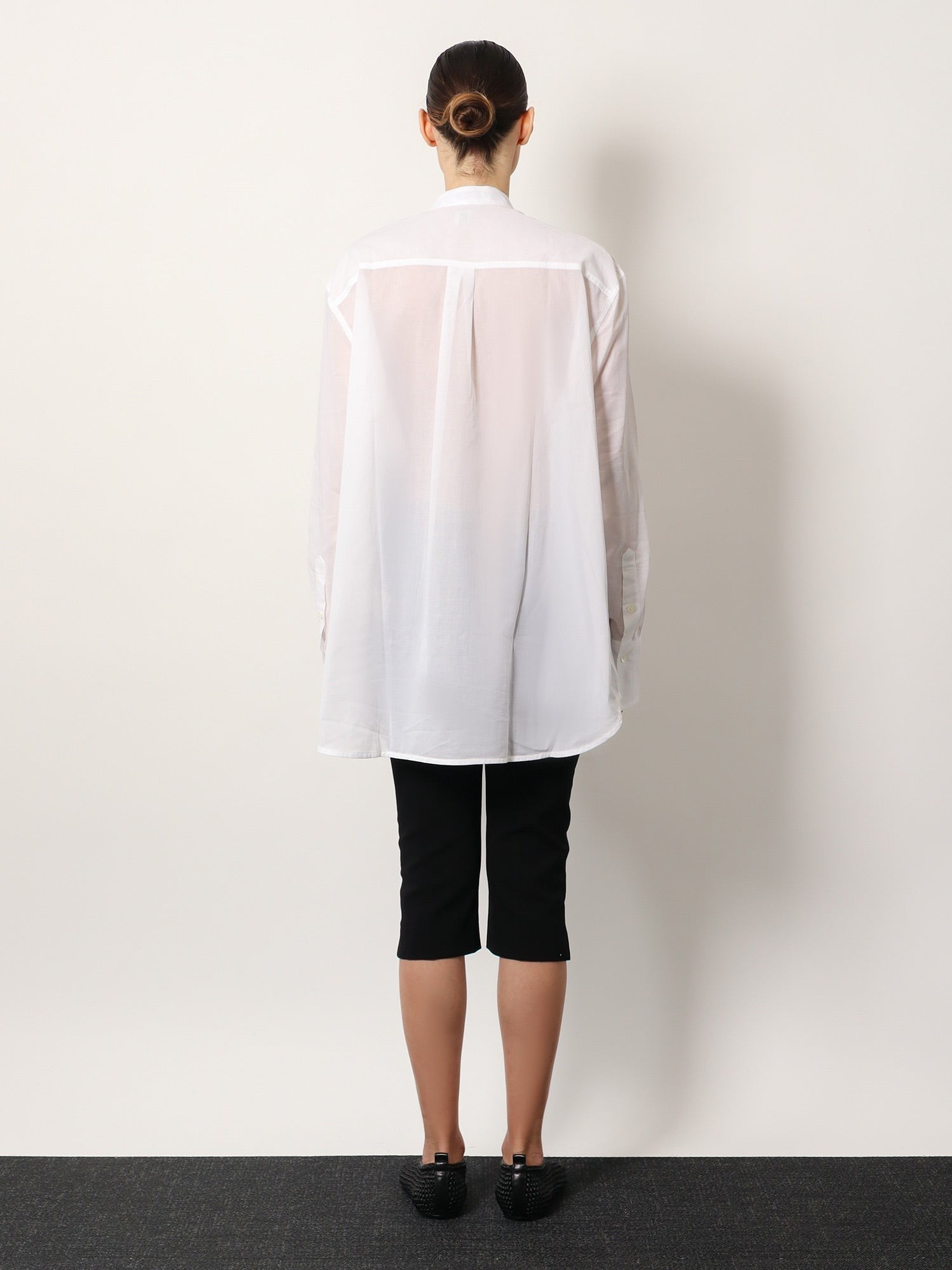 Chemise col montant en coton biologique
