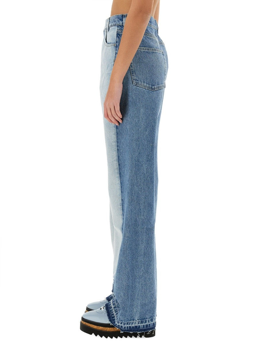 STRAIGHT-LEG JEANS WITH CONTRASTING PANELS