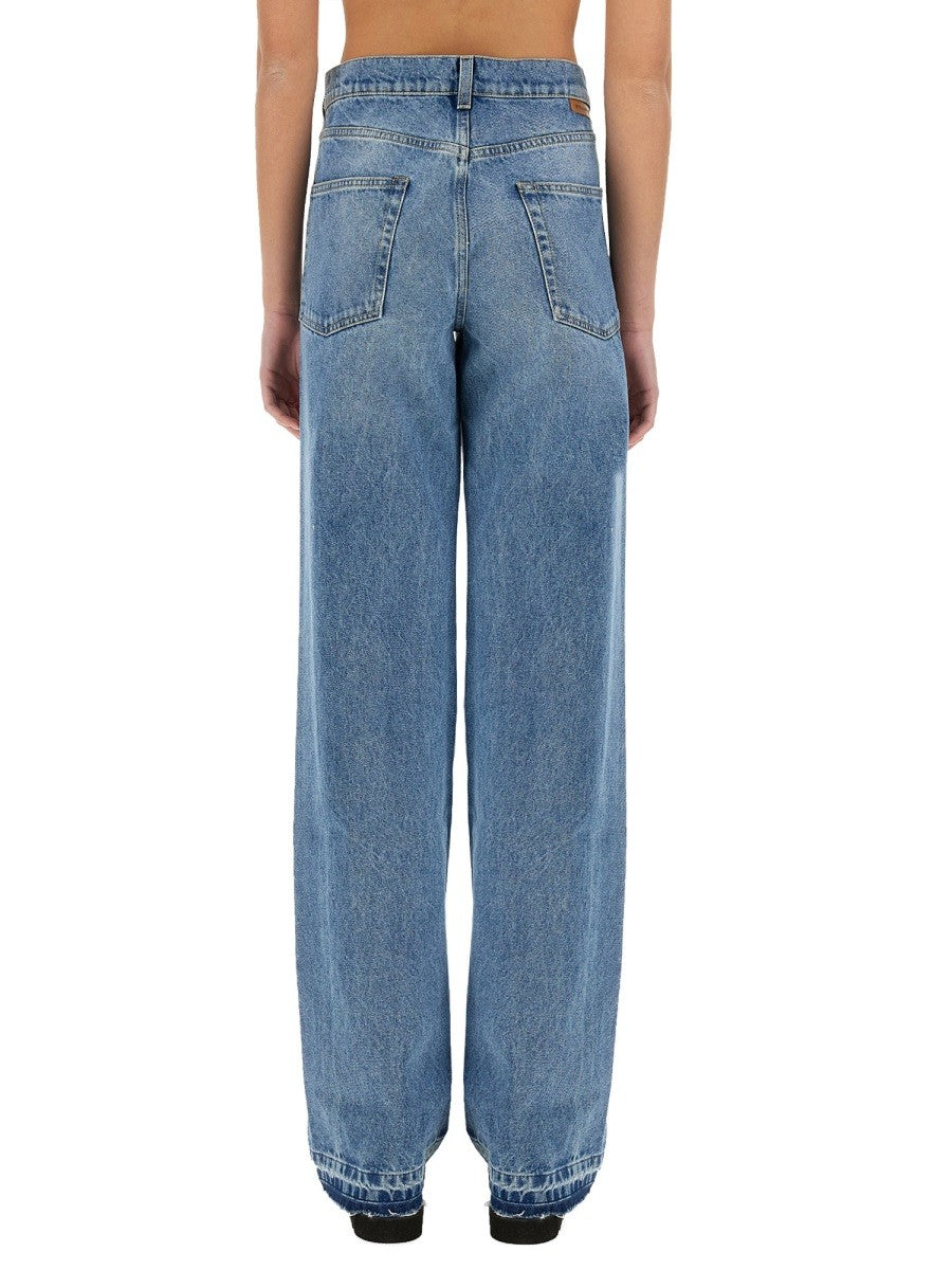 STRAIGHT-LEG JEANS WITH CONTRASTING PANELS