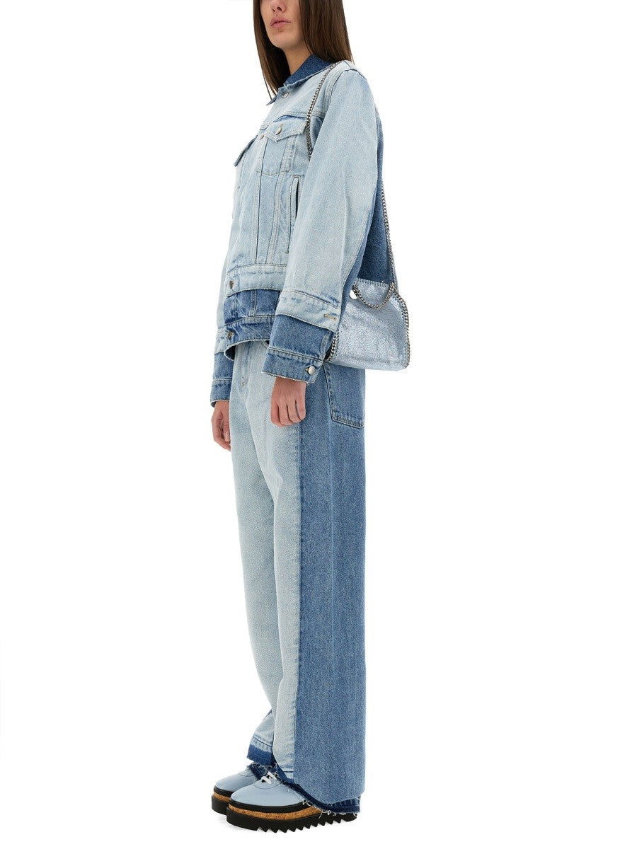 STRAIGHT-LEG JEANS WITH CONTRASTING PANELS