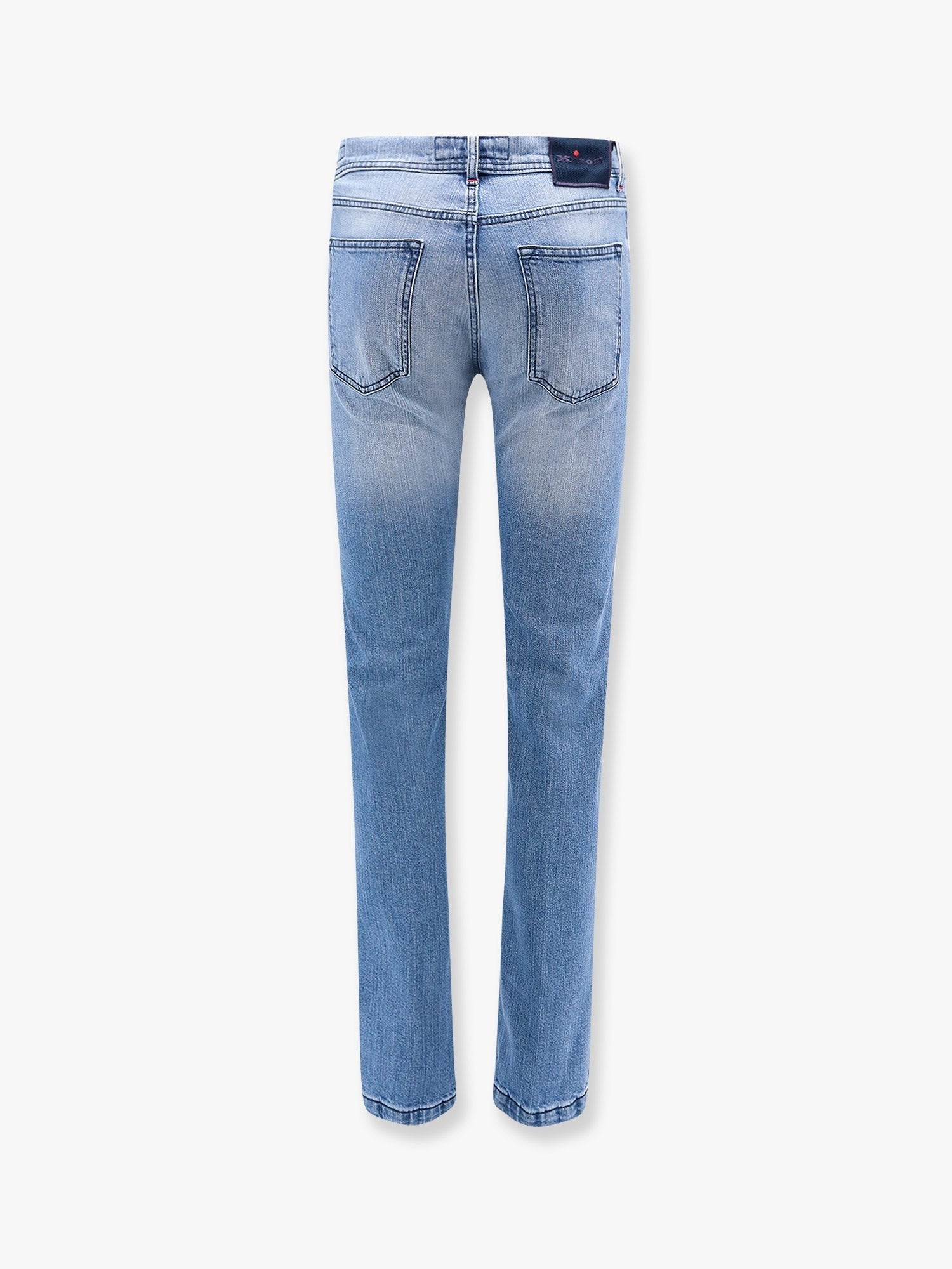 Stretch cotton jeans with back logo patch