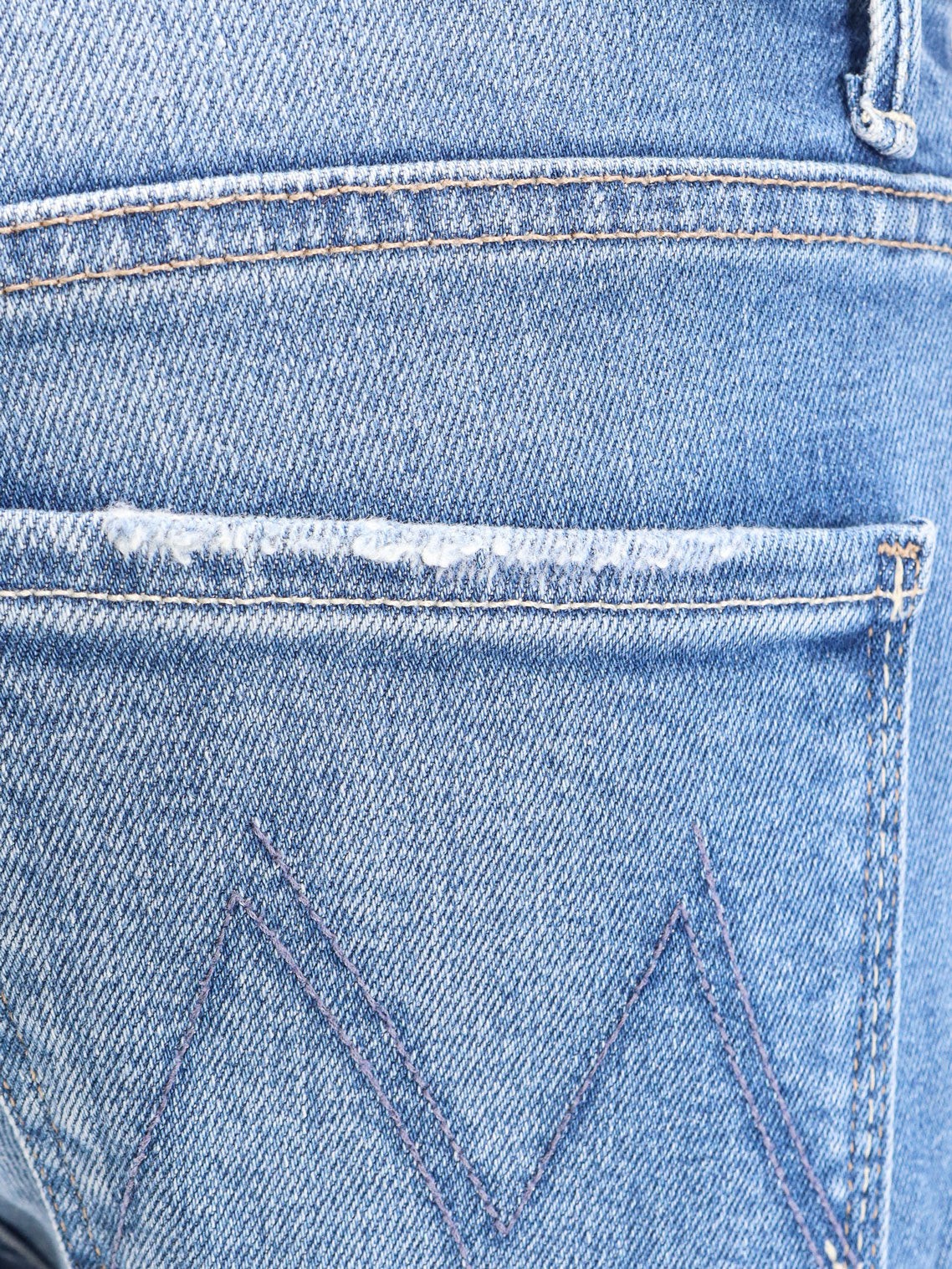 Stretch cotton jeans with flared bottom